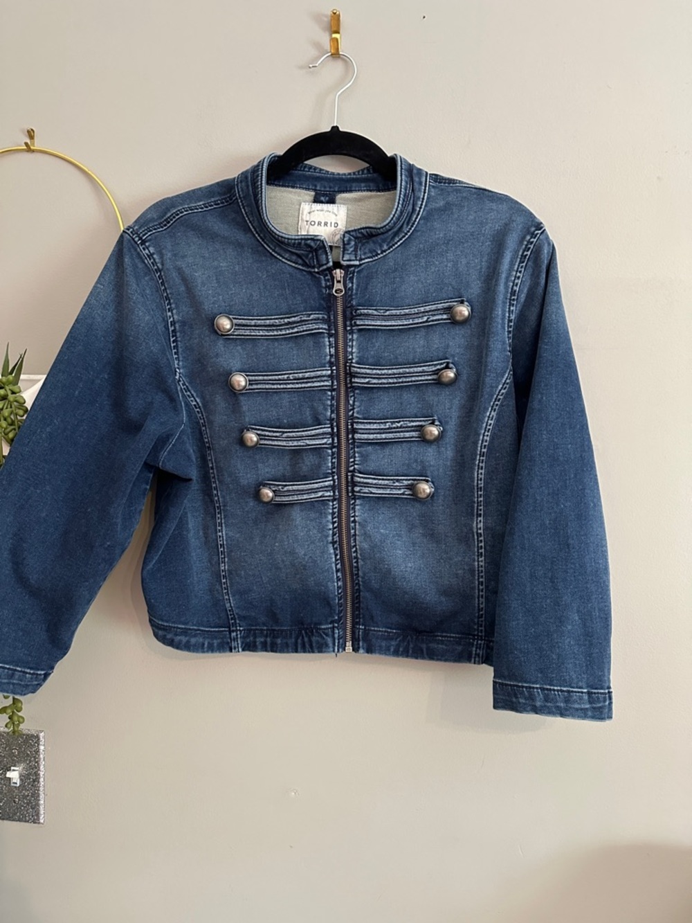 Military-Style Denim Jacket